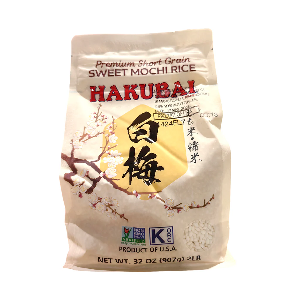 Hakubai Premium Short Grain Sweet Mochi Rice - 907g - Image 2