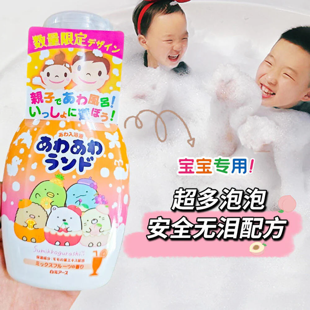 Hakugen Earth Kids Bubble Bath – Mixed Fruit Scent 300ml (Ages 4+) - Sumikko Gurashi Design - Image 2