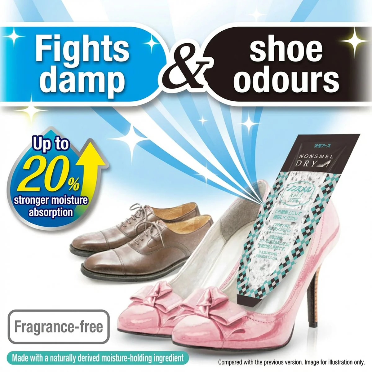 Hakugen Nonsmel Dry Activated Charcoal Shoe Dehumidifier & Deodoriser Sheets (Unscented) – 4 Sheets - Image 2