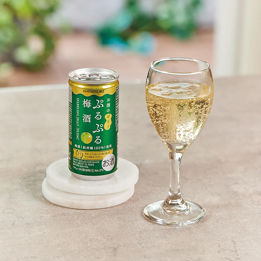 Hakutsuru Sparkling Jelly Plum Sake - 5% Alc, 190ml - Image 4
