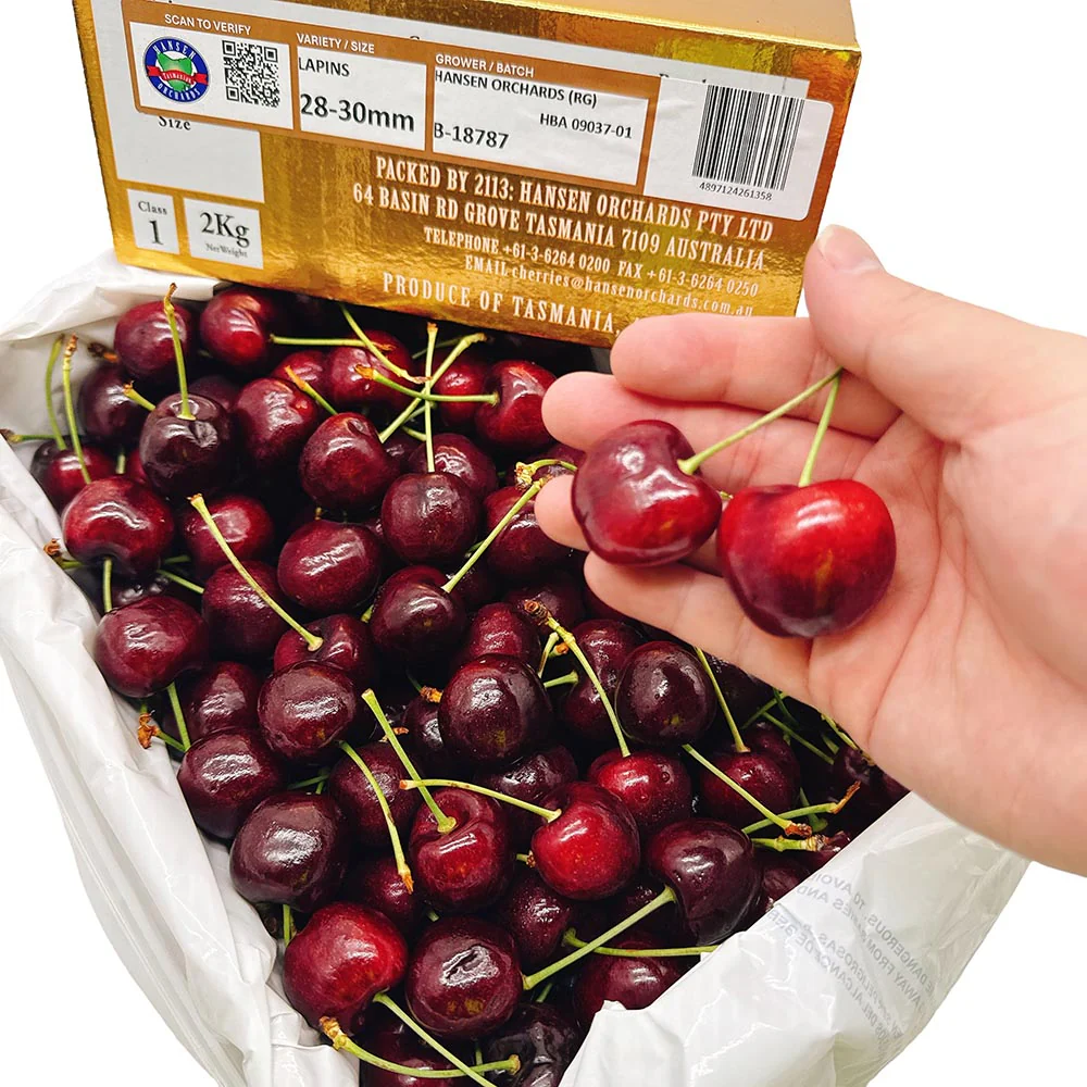 Hansen Orchards Lapin Cherries Gift Box 28-30mm - 2kg - Image 2