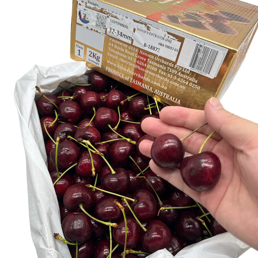 Hansen Sentennial Tasmanian Cherries Gift Box 32-34mm - 2kg - Image 3