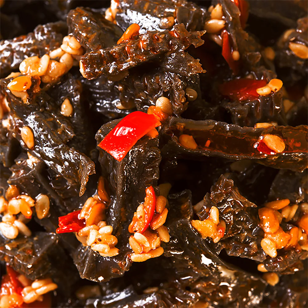 Hanwei Spicy Sesame Oil Beef Tripe Snacks - 14g x 20 Packs - Image 4