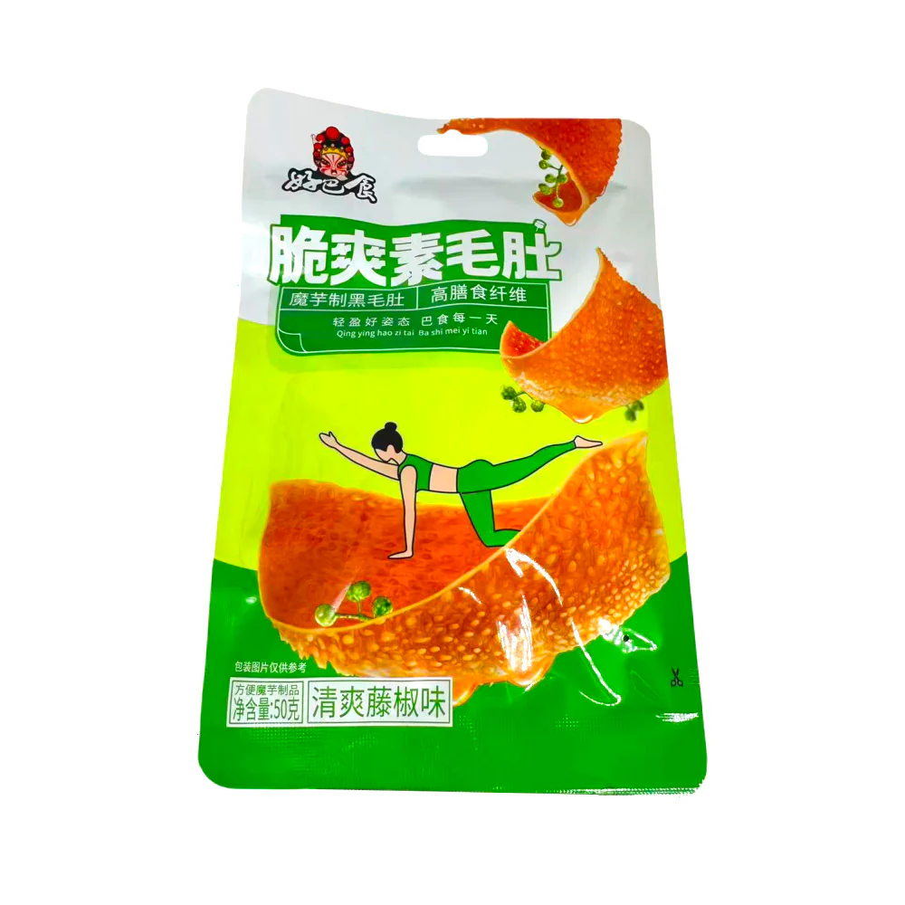 Haobashi Konjac Vegan Tripe-Style Snack – Green Sichuan Pepper 50g