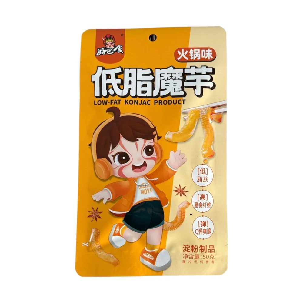 Haobashi Low‑Fat Konjac Snack – Hot Pot Flavour 50g