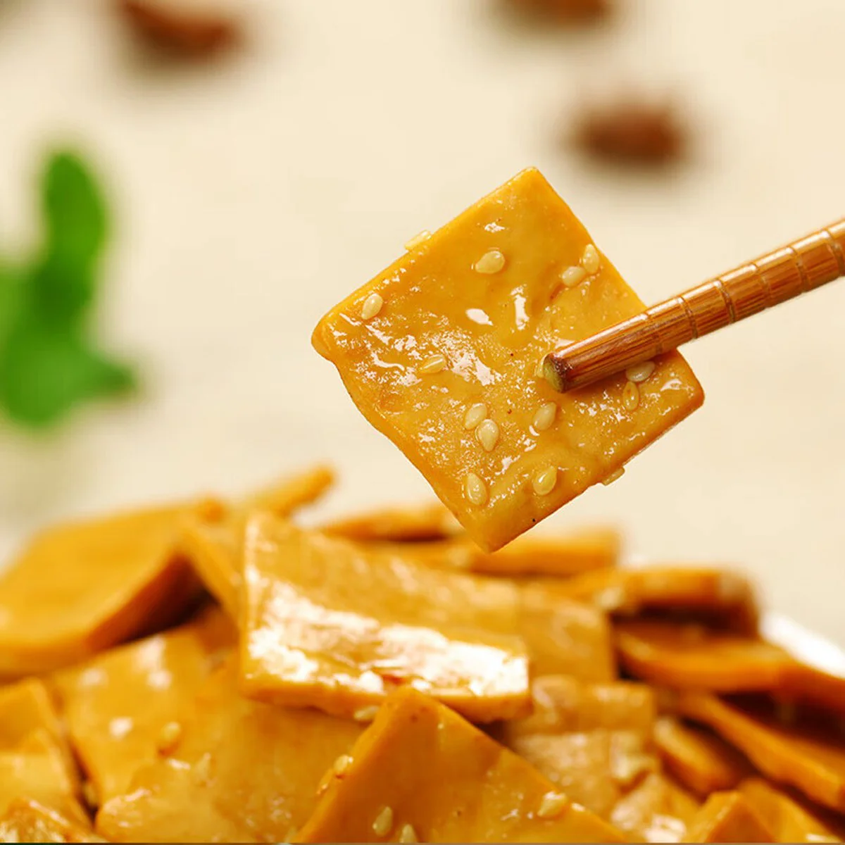 Haobashi Nanxi Pickled Chili Braised Tofu 95g – Spicy Tofu Snack - Image 3