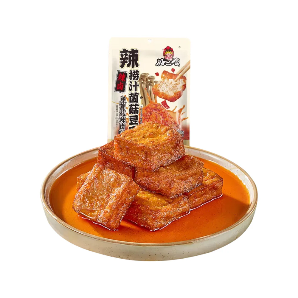 Haobashi Spicy Deer Horn Mushroom Braised Tofu Snack 200g