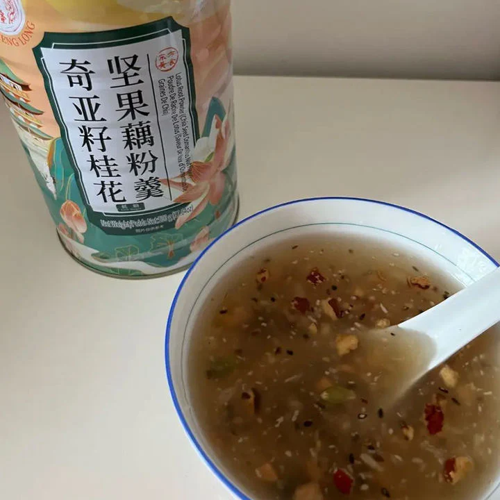 He Sheng Long Chia Seed and Osmanthus Nut Lotus Root Soup - Low Sugar, 500g - Image 2