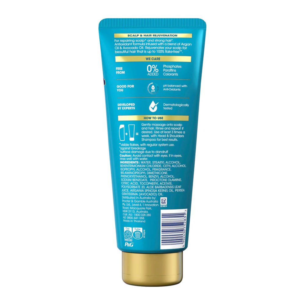 Head & Shoulders Supreme Scalp & Hair Rejuvenation Conditioner with Argan & Avocado Oils 400ml - Anti-Dandruff Moisturising Conditioner - Image 2