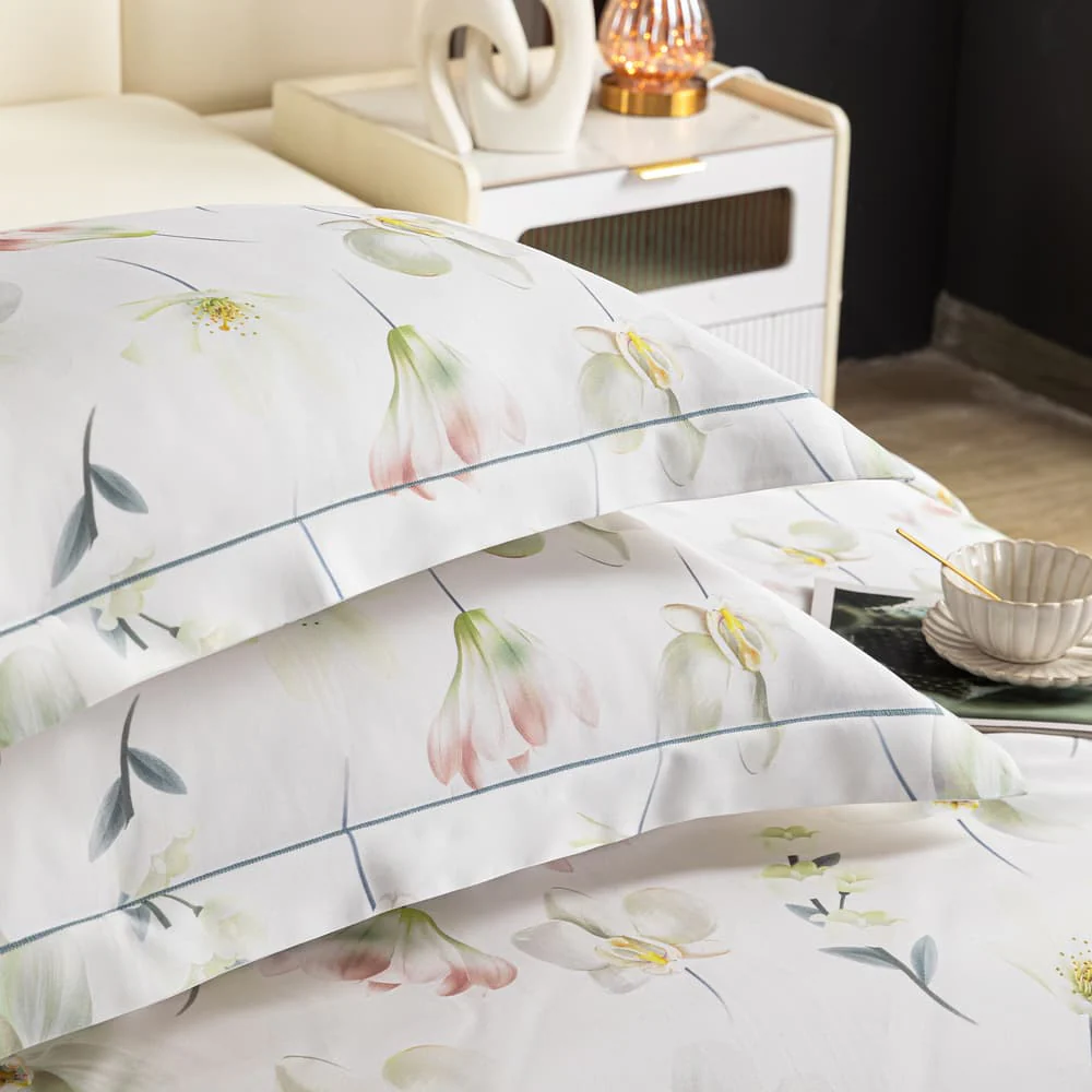 Heartin Machine Washable Soft Bedding Set - Pear Blossom Design (1 Soft Sheet + 2 Pillowcases) - Image 4