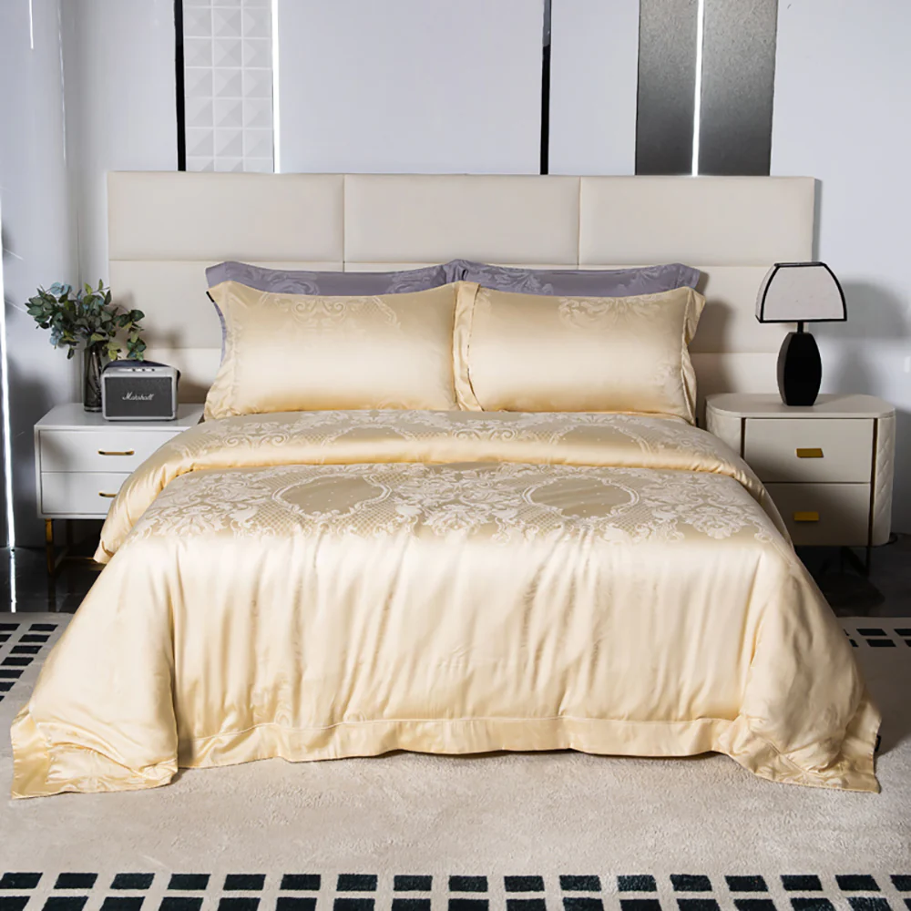 Heartin Navilite Bedding Set - Champagne Gold, King Size, Includes 2 Pillows - Image 3