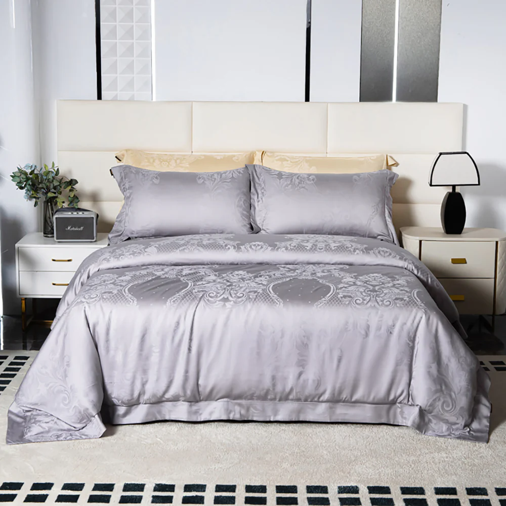 Heartin Navilite Bedding Set - Moonlight Gray, King Size, Includes 2 Pillows - Image 3