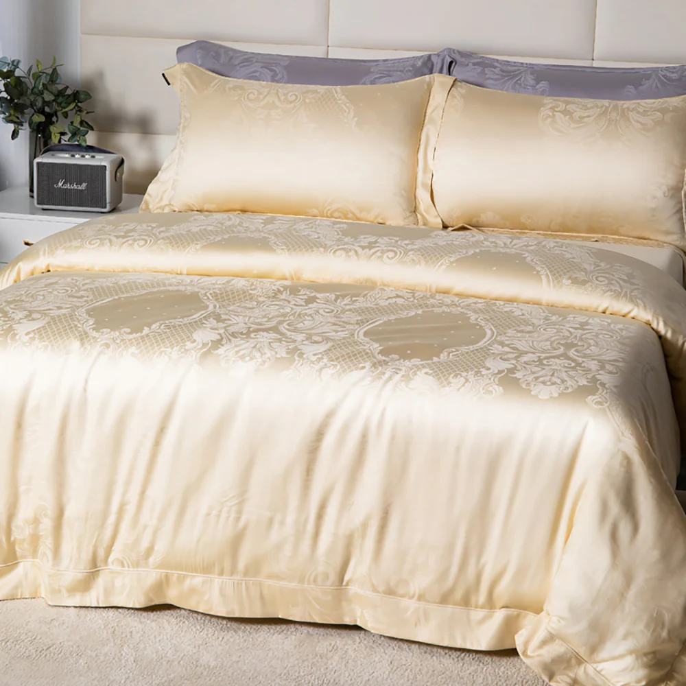 Heartin Navilite Queen Bedding Set - Champagne Gold, 4 Pieces with 2 Free Pillows - Image 3