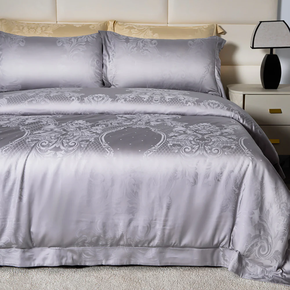 Heartin Navillette 4‑Piece Bedding Set – Moonlight Grey, Double (Gift Boxed) - Image 2