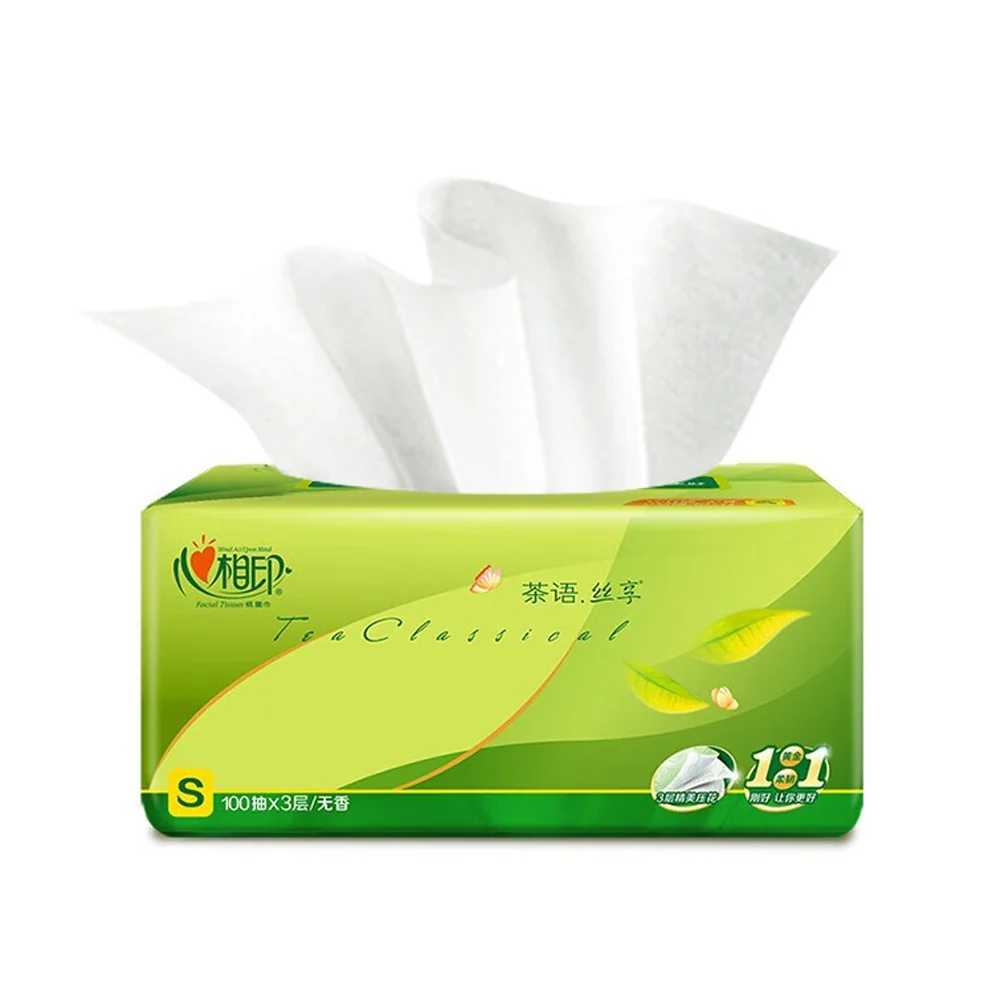 Hearttex Classic 3-Ply Tissues, 100 Sheets per Pack, 8 Packs Included - Image 3