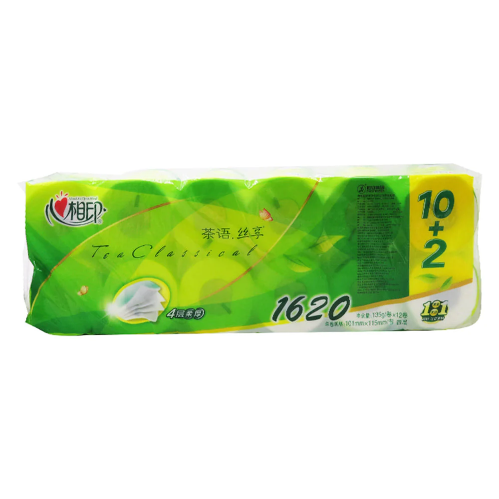 Hearttex Tea Language Silk Enjoy 4-Ply Roll Paper 135g*12 Rolls - Image 3