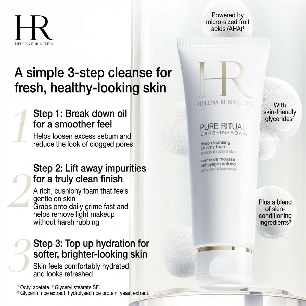 Helena Rubinstein Pure Ritual Care-In-Foam Cleanser 125ml – Deep Cleansing Creamy Foam - Image 2
