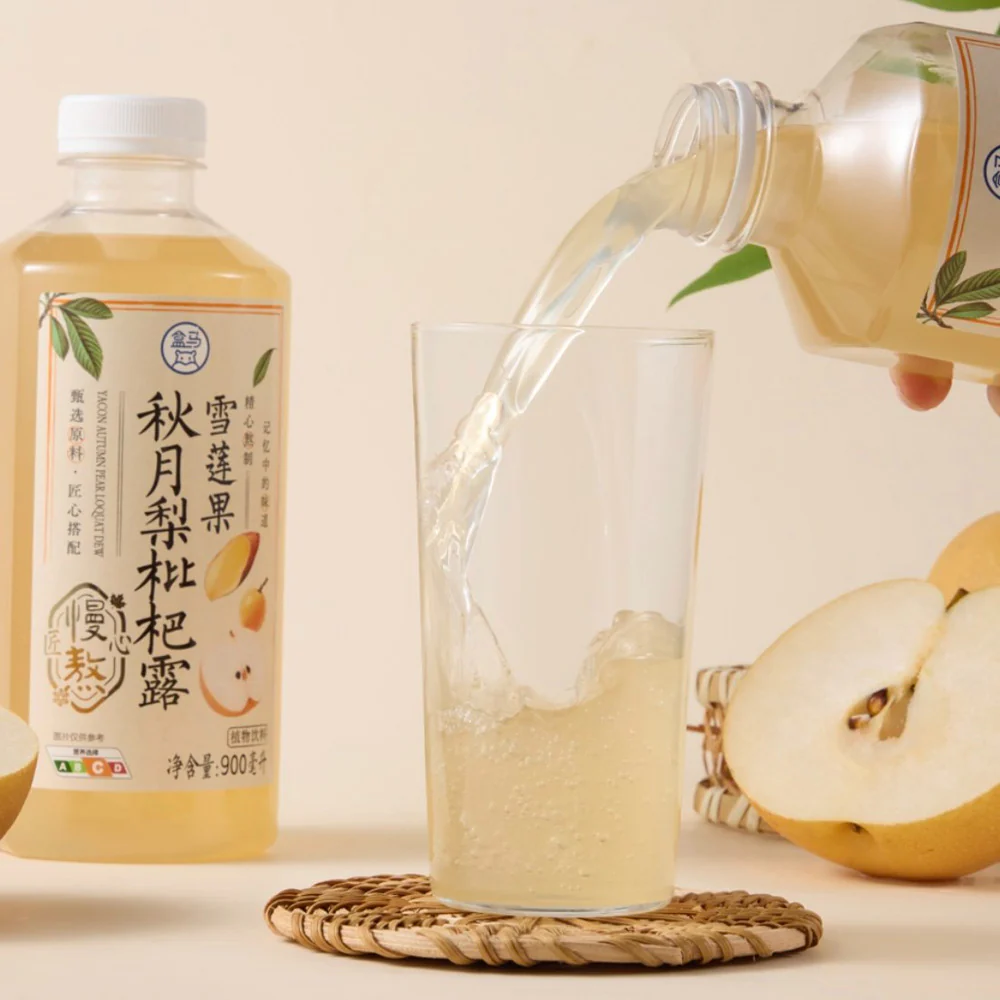 Hema Artisan Yacon, Autumn Pear & Loquat Drink 900ml - Traditional Chinese Pear & Loquat Herbal Beverage - Image 3