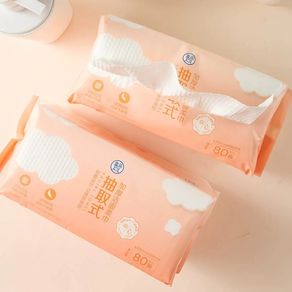 Hema Extra Thick Disposable Facial Towels 80 Sheets x 4 Packs - Image 2