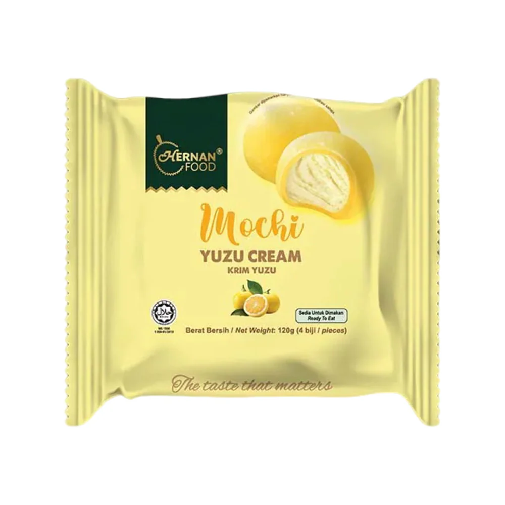 Hernan Frozen Yuzu Cream Mochi 120g - Japanese-Style Citrus Rice Cake Dessert - Image 3