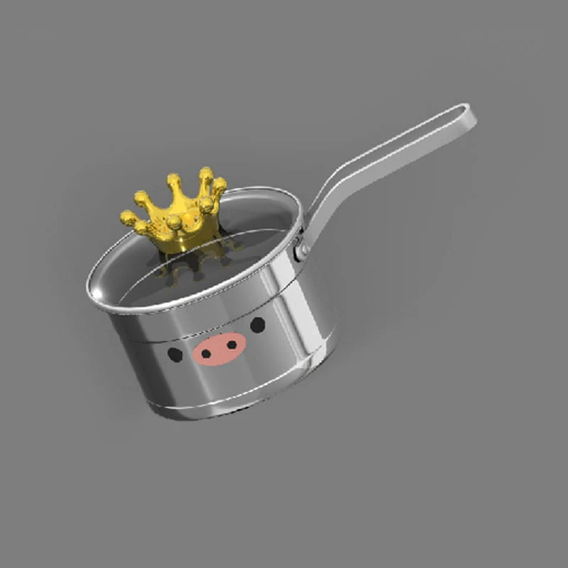 Hey Piggy 304 Stainless Steel Long Handle Milk Pot - 2000ml, 16cm - Image 4