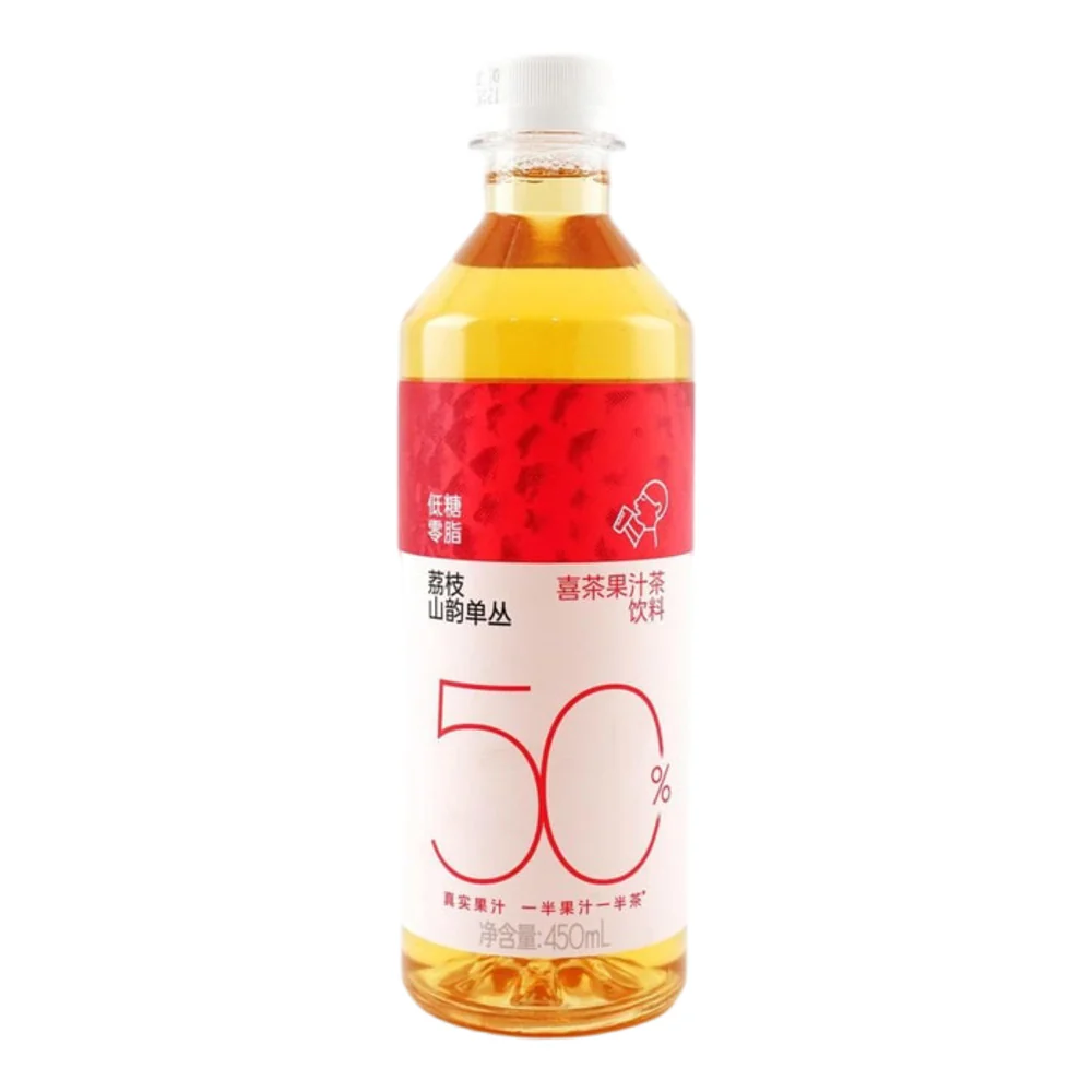 Heytea Lychee Dancong Oolong Fruit Tea Drink 450ml - 50% Real Juice, Low Sugar