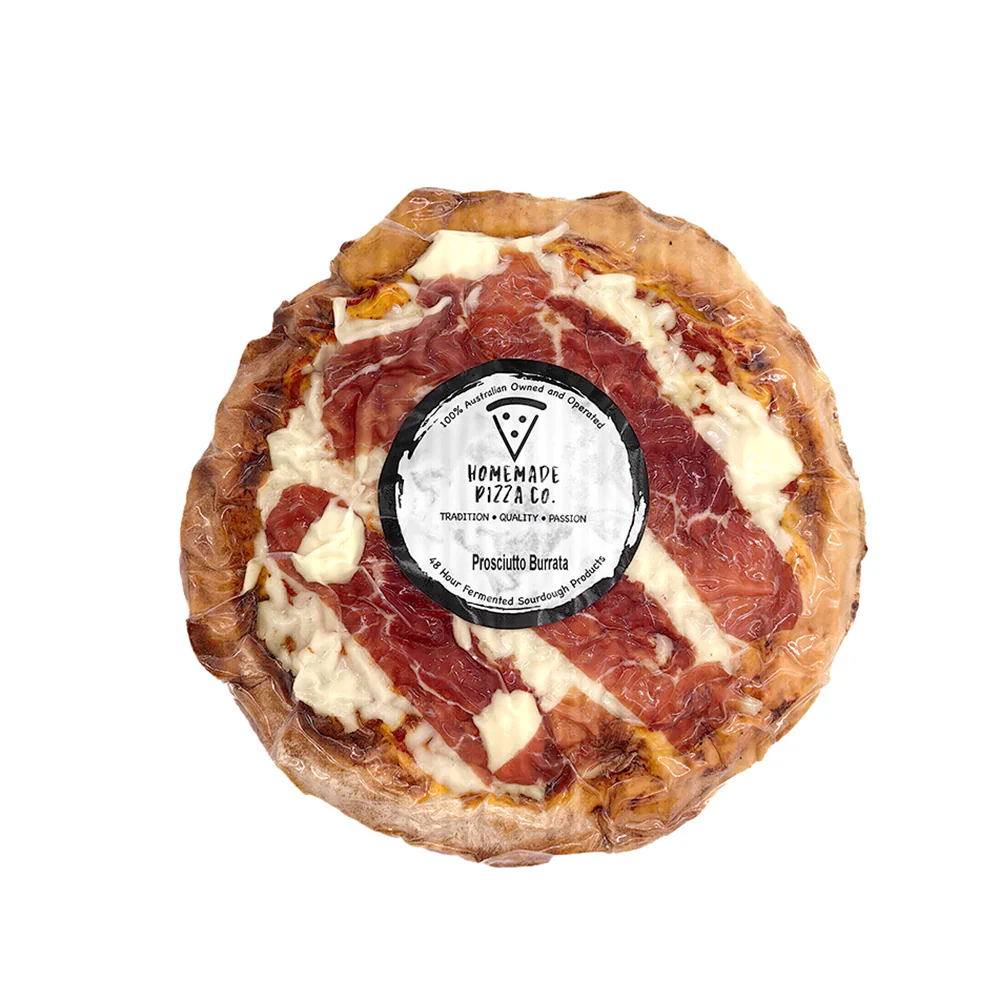 Homemade Prosciutto Burrata Cheese Pizza - 380g - Image 2