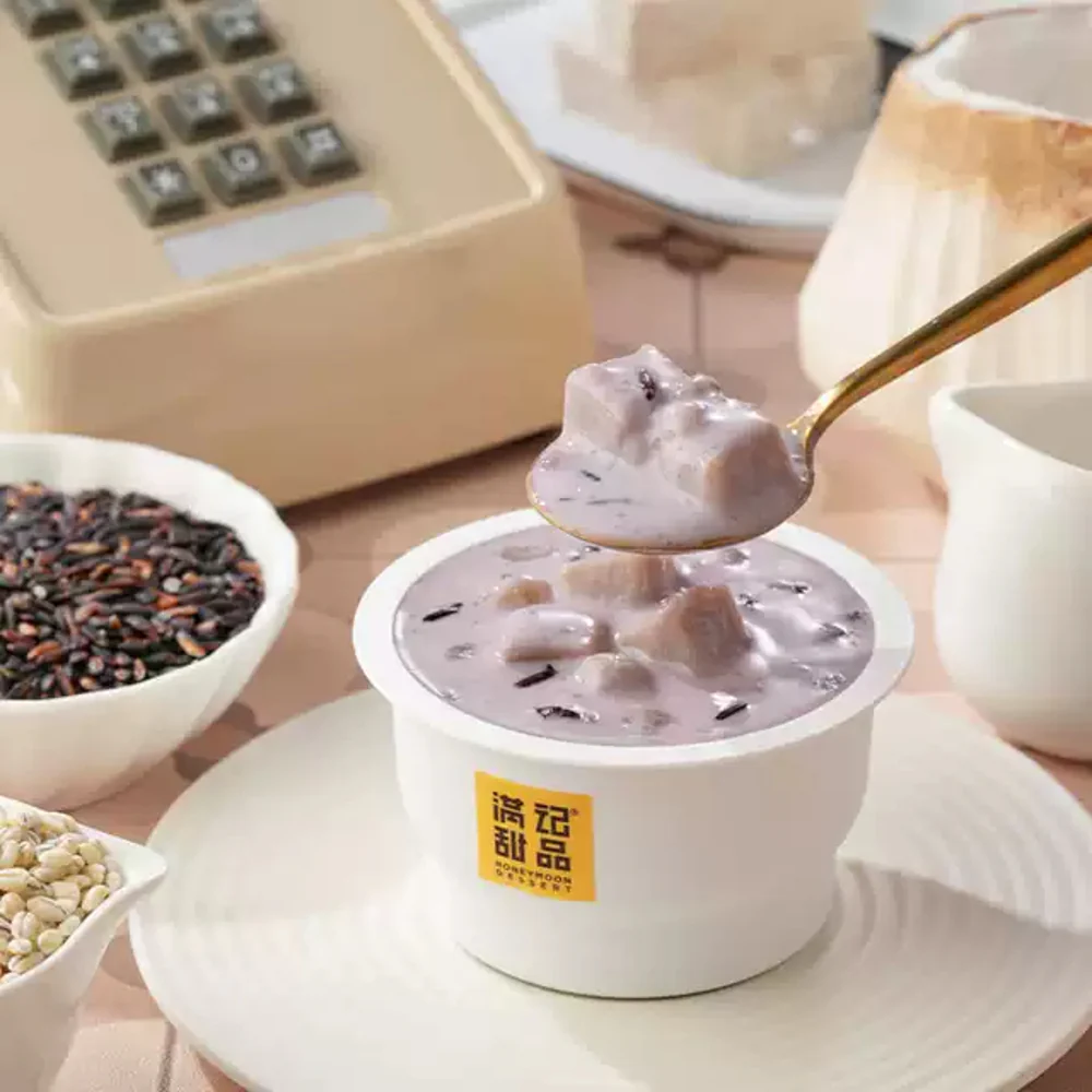 Honeymoon Dessert Lychee & Taro Black Glutinous Rice Sweet Soup Cup 180g – Ready-to-Eat Hong Kong-Style Dessert - Image 5
