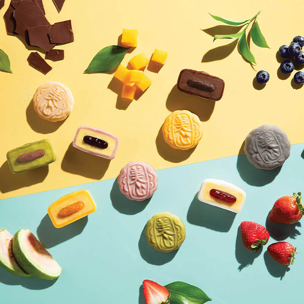 Hong Kong MX Maxim's(Meixin) Snow Skin Mooncakes Fresh Fruit Gift Box 4 Flavors 4pcs 120g - Image 3