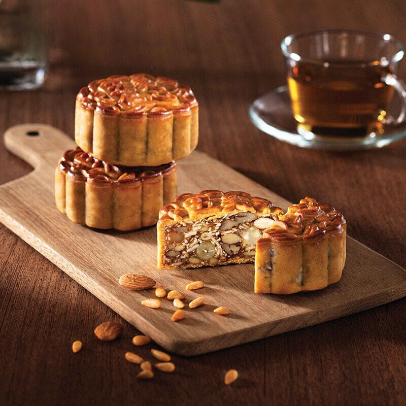 Hong Kong MX Classic Five Nuts Mooncakes Gift Tin - 4 Pieces, 740g - Traditional Five-Kernel - Image 2