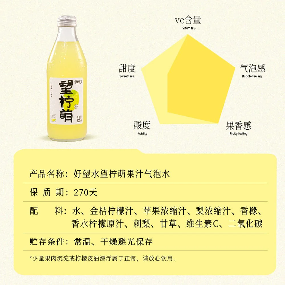 Hope Water Lemon Sparkling Juice - 300ml - Image 5