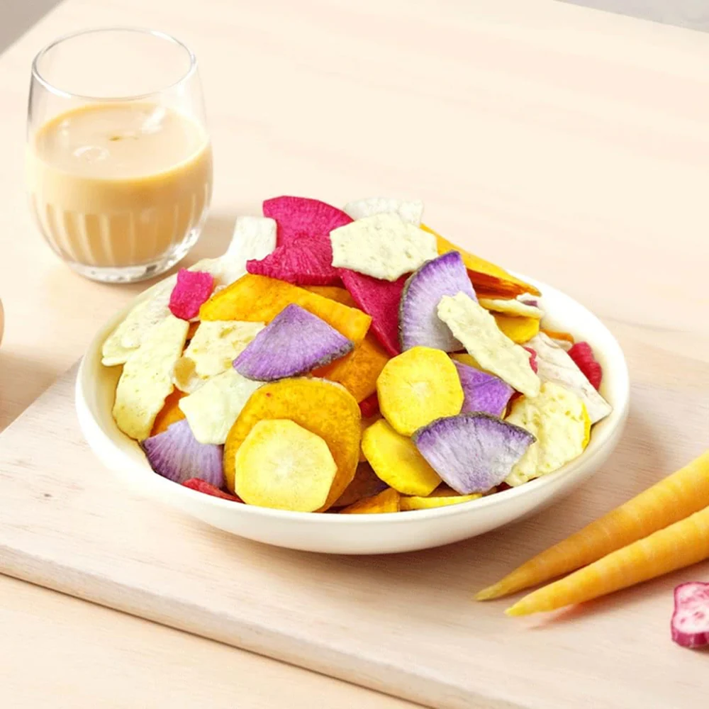 HRYOUP Rainbow Veggie Crisps 420g – Mixed Vegetable Chips with Edamame Rice Crackers - Image 2