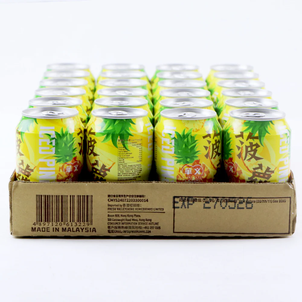 Hua Wen Ice Room Iced Pineapple Drink - 315ml x 24 Cans - Image 4