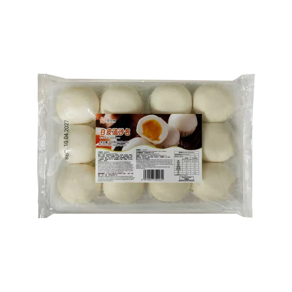 Hua Xiaocheng Frozen Custard Lava Buns 360g (12 Pieces) - Steamed Dessert Buns