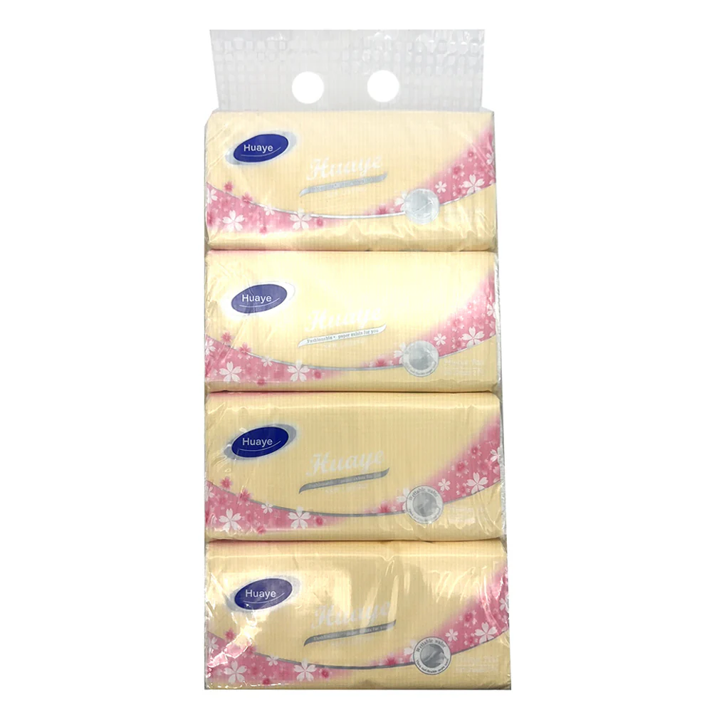 Huaye Yellow 2-Ply Tissues - 180 Sheets, 4 Packs