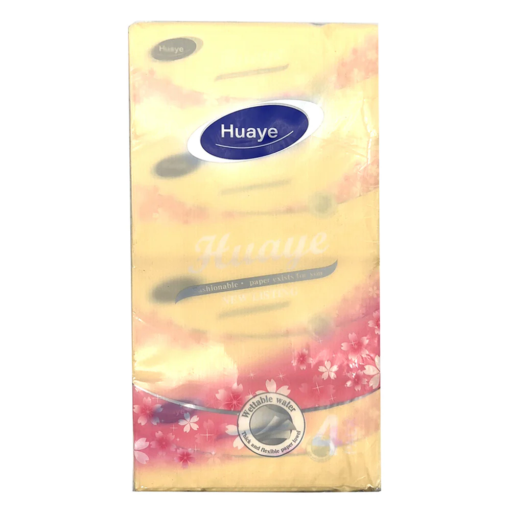 Huaye Yellow 2-Ply Tissues - 180 Sheets, 4 Packs - Image 2