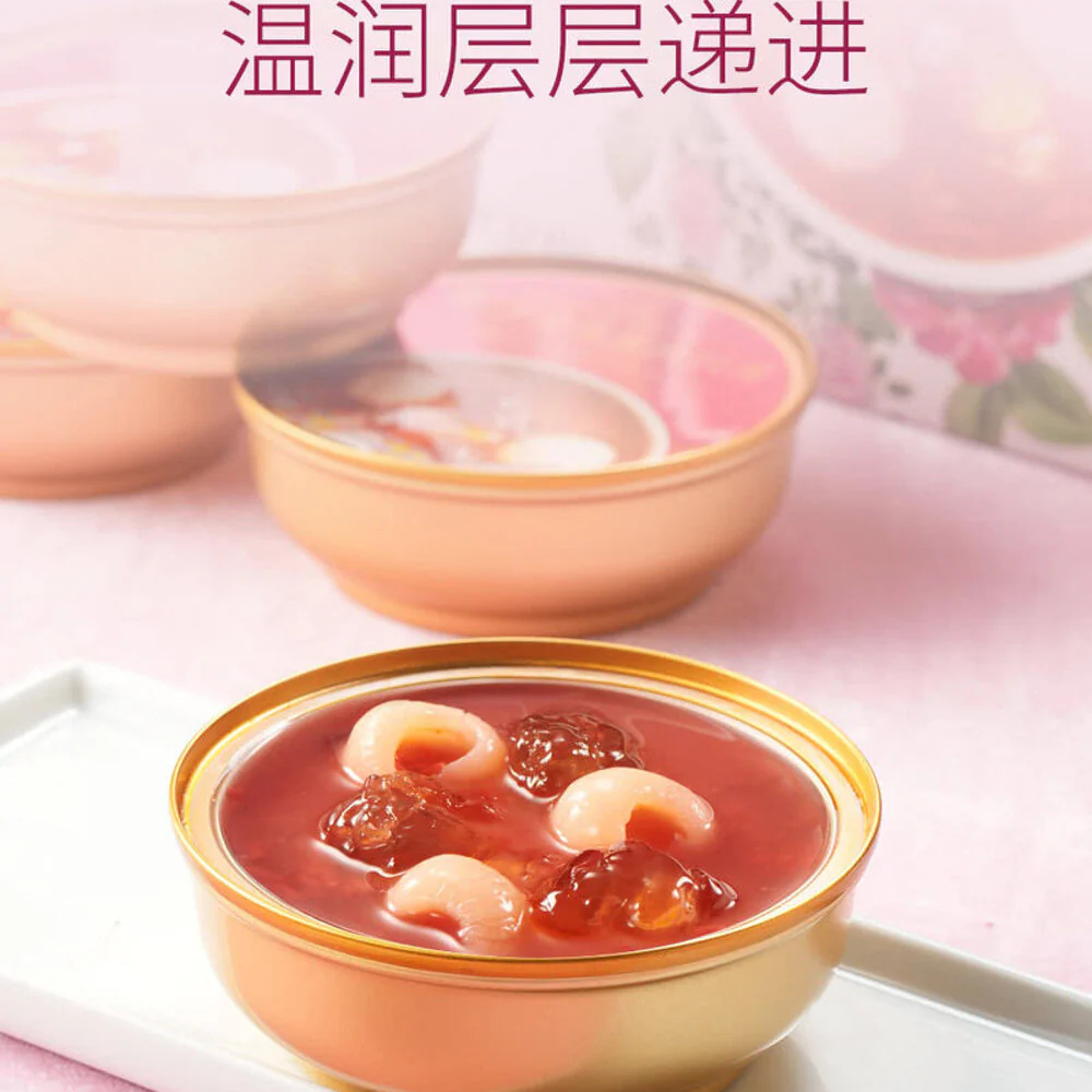 Huayu Niang Longan & Peach Gum Dessert Soup 185g x 8 Bowls – Limited Import - Image 2