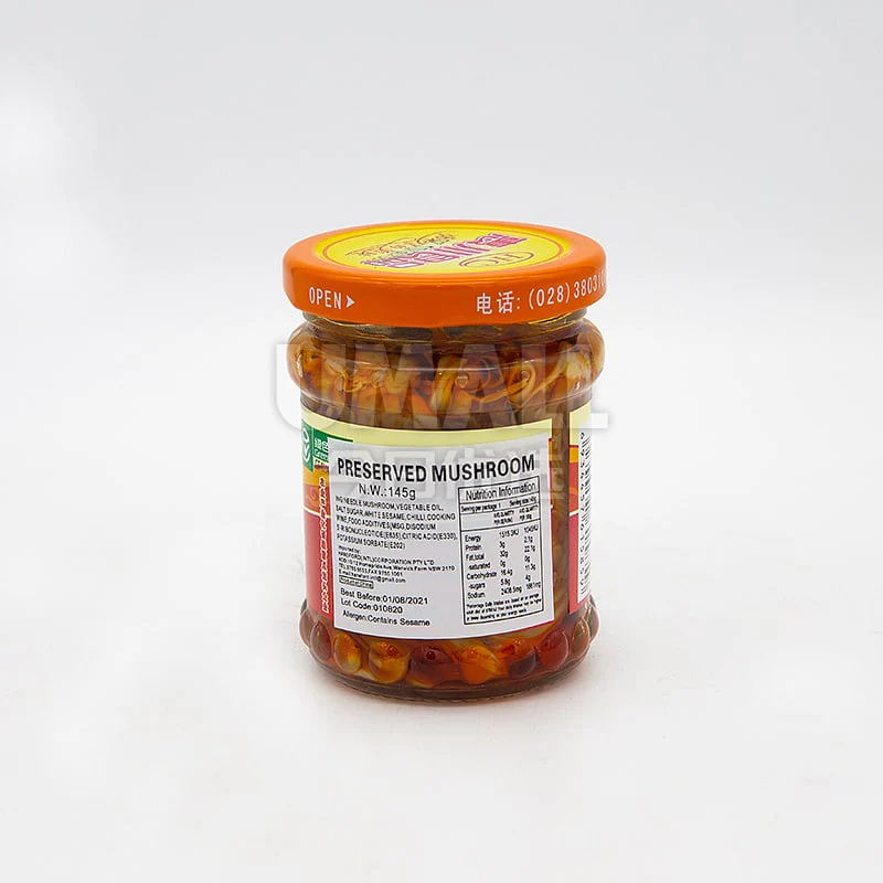 Huichuan Spicy Enoki Mushrooms in Chili Oil - 145g - Image 2
