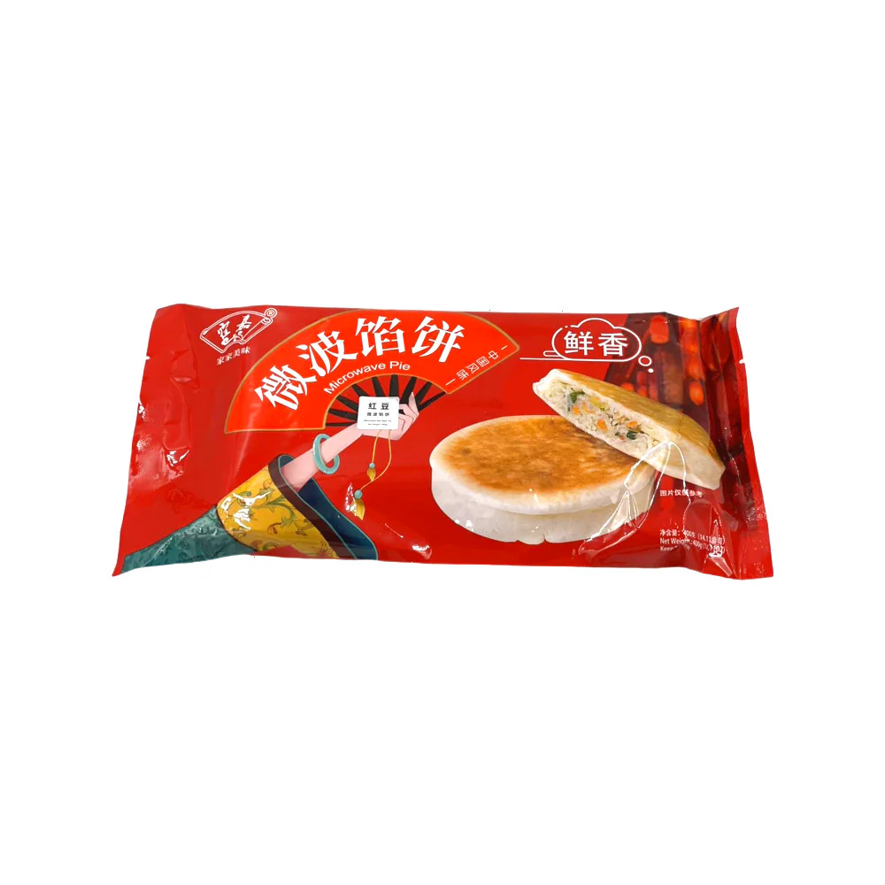 Huo Jia Frozen Red Bean Microwave Pie 400g - Chinese Stuffed Pancake