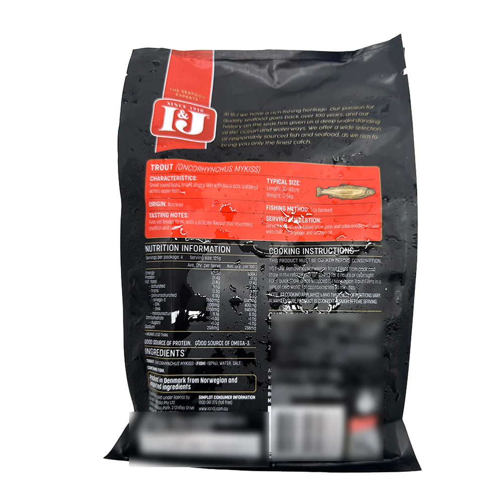 I&J Frozen Norwegian Trout Fillets - Skin On, 500g - Image 5