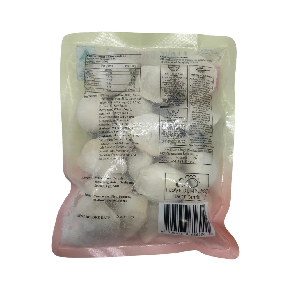 I Love Dumplings Chicken & Corn Dumplings 480g - Image 2