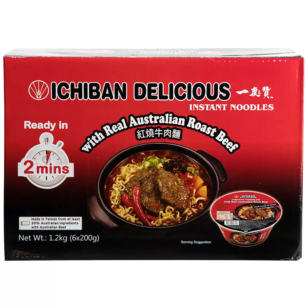 Ichiban Delicious Instant Noodles with Real Australian Roast Beef - 6pcs, 200g - Image 3