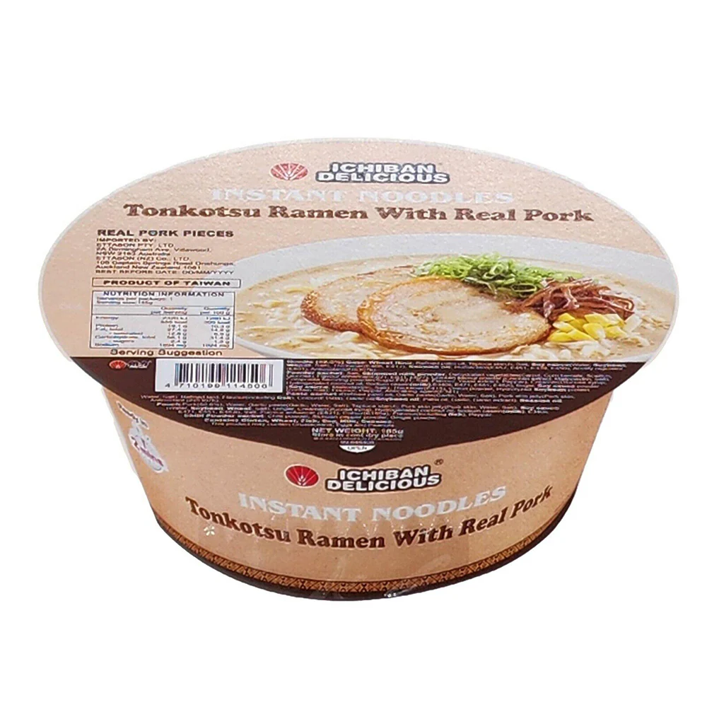 Ichiban Delicious Tonkotsu Ramen With Real Pork - 185g - Image 3