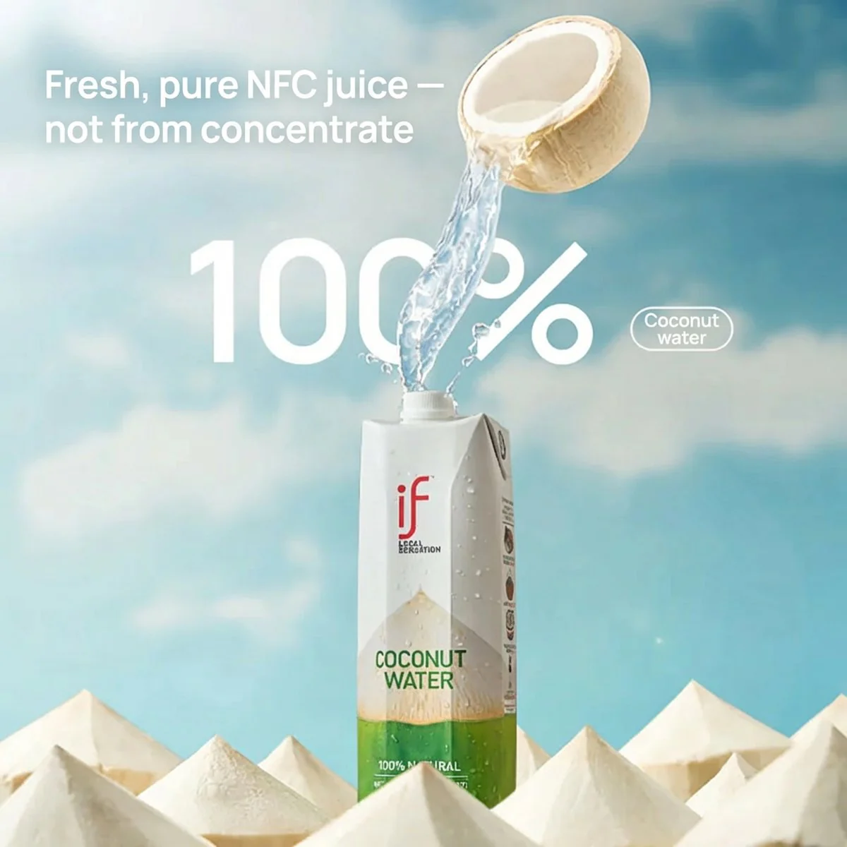 IF 100% Natural Coconut Water - 1L - Image 2