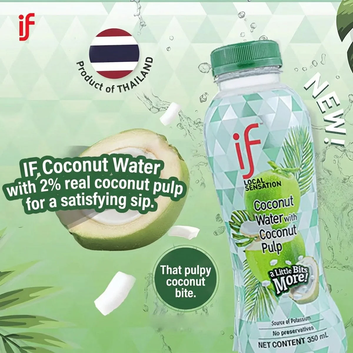 IF Coconut Water with Coconut Pulp - 350ml x 24 - Image 2