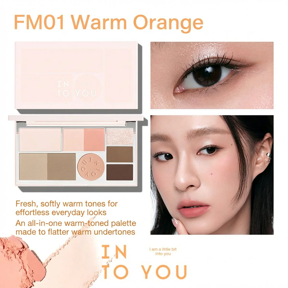 INTO YOU All-in-One Face & Eye Palette FM01 Warm Coral – Blush, Contour, Highlight & Eyeshadow – 10.5g