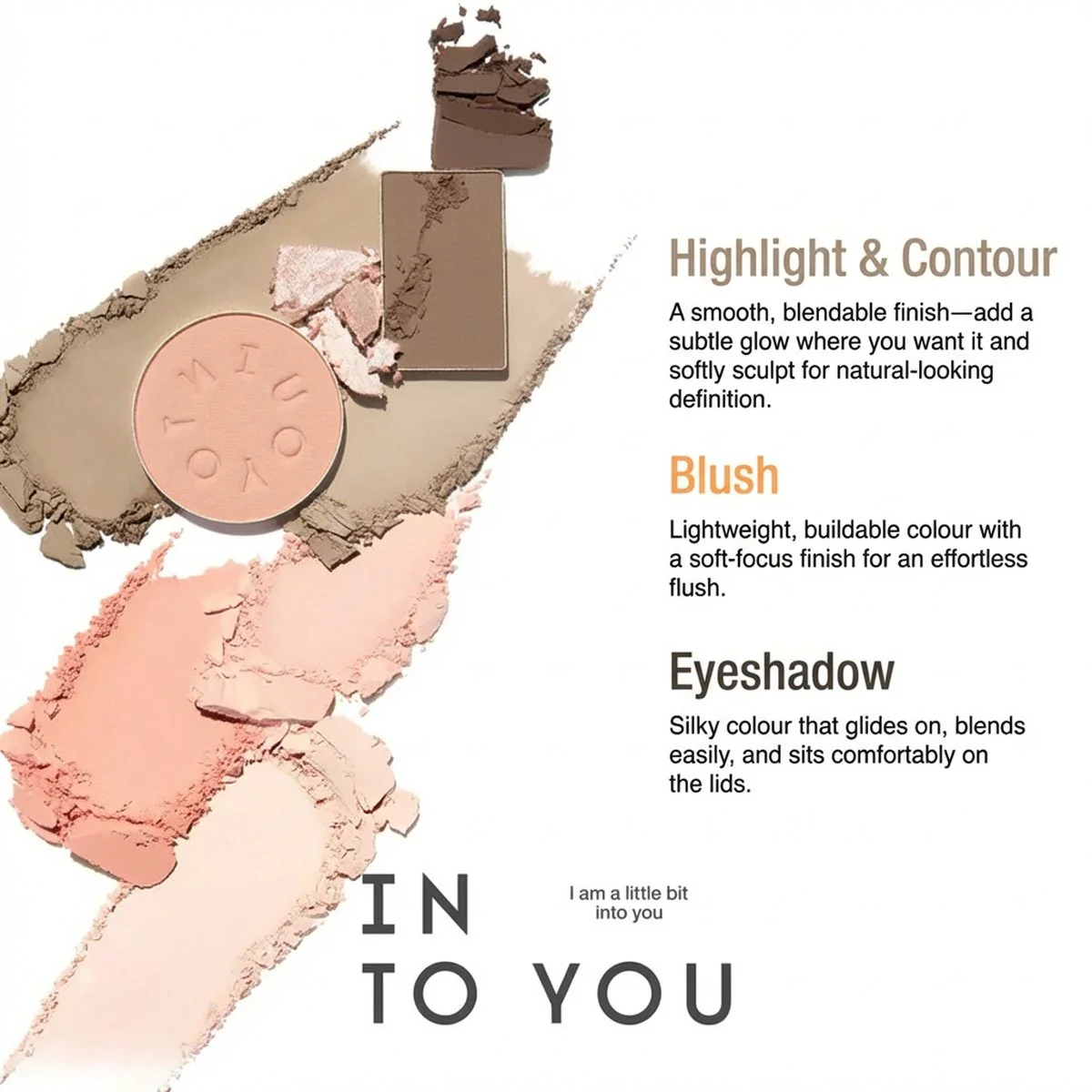 INTO YOU All-in-One Face & Eye Palette FM01 Warm Coral – Blush, Contour, Highlight & Eyeshadow – 10.5g - Image 3