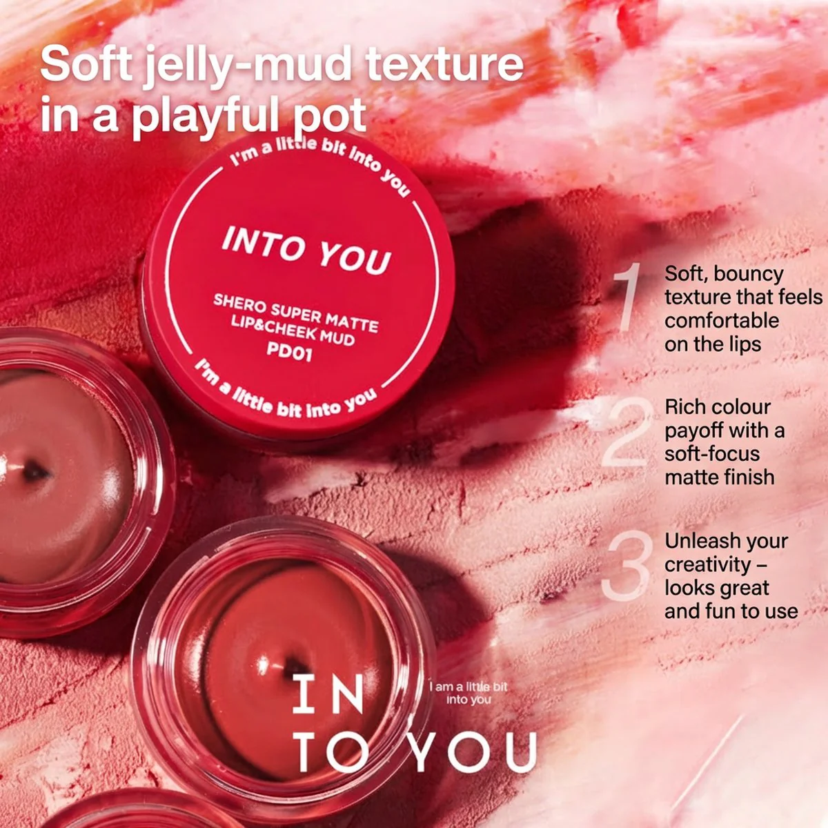 INTO YOU Lip & Cheek Mud #342 French Dusty Rose 5g - Image 2