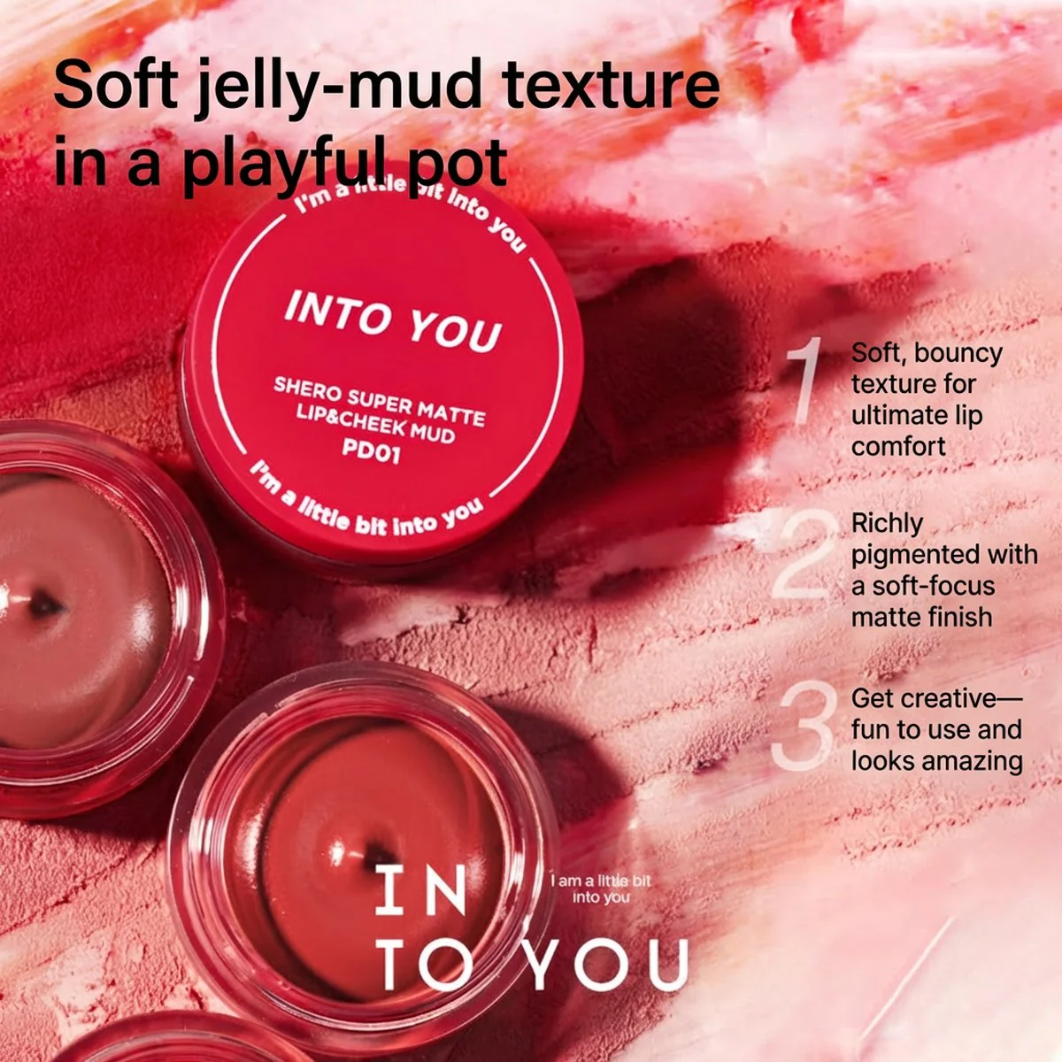INTO YOU Lip & Cheek Mud Pot EM05 Soft Tea Apricot 5g - Image 2