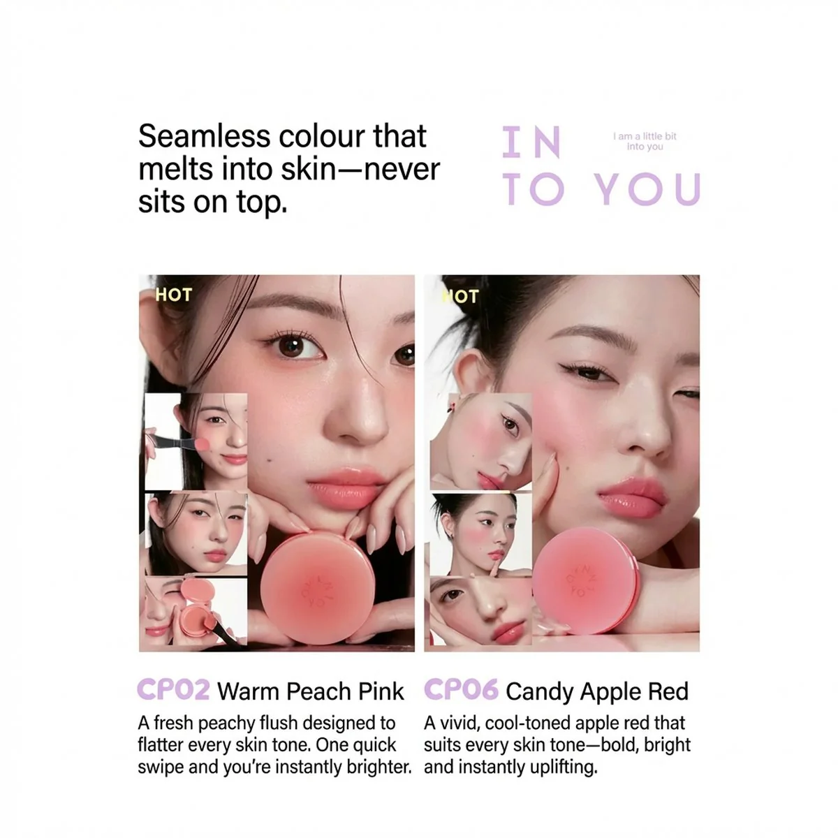 INTO YOU Melting Cream Blush 4g – Buildable, Dewy Finish (6 Shades) - Image 3